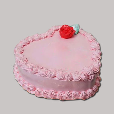 "Heart shape strawberry cake - 1kg - Click here to View more details about this Product